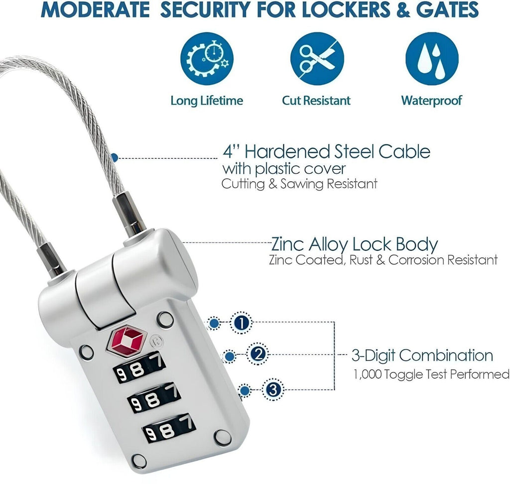 TSA Approved Luggage Locks, Pack, 3-Digit Security Combination