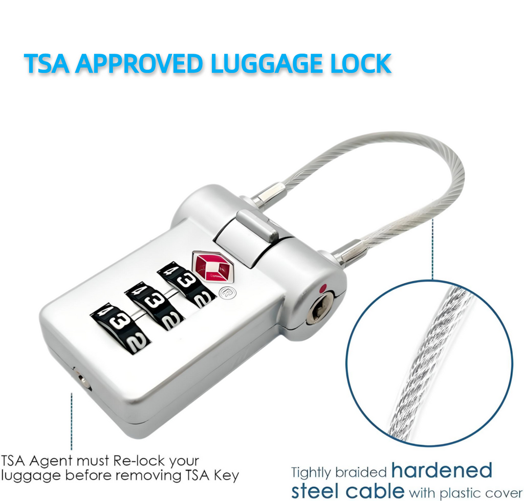 TSA Approved Luggage Locks, Pack, 3-Digit Security Combination