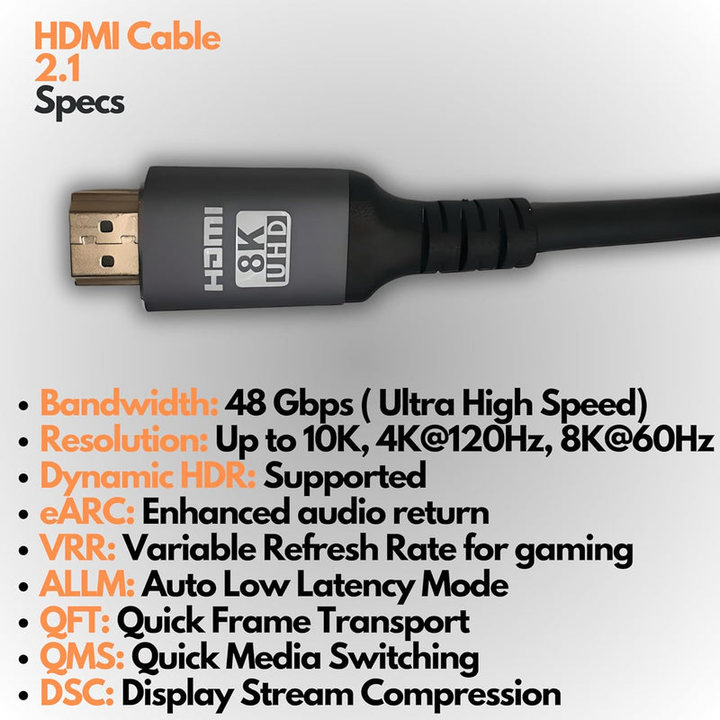 Cavo HDMI 2.1 Certificato 8K/48Gbps (2m) - Per PS5, Xbox, TV 4K/120Hz E Soundbar - Foto 11