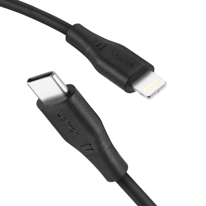 iPhone USB-C to 8 Pin Cable with Data Sync Heavy Duty Lead iPad Wire - 0.5 m, 1 m, 2 m, Black or White