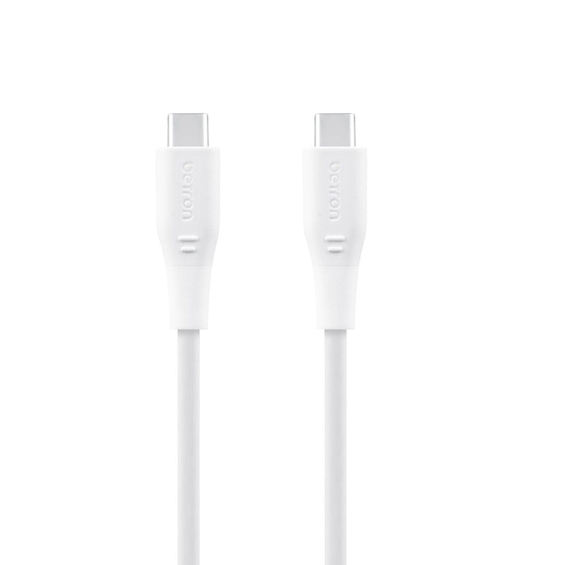 Betron USB-C To Type C Cable, Fast Charge Data Transfer Heavy Duty - 0.5 m, 1 m, 2 m, Black or White