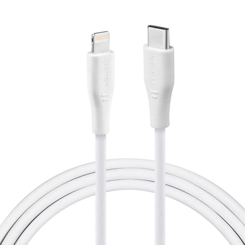 iPhone USB-C to 8 Pin Cable with Data Sync Heavy Duty Lead iPad Wire - 0.5 m, 1 m, 2 m, Black or White