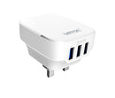 Betron USB Plug Charger Mains Charging Adapter Socket Fast 3 Ports 3.4A for Samsung Galaxy Phone iPhone Sony Xperia