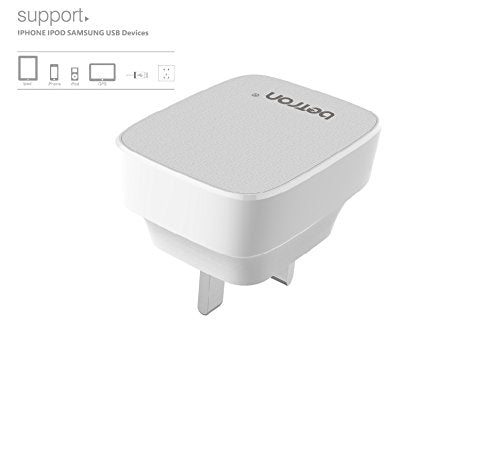 Betron USB Plug Charger Mains Charging Adapter Socket Fast 3 Ports 3.4A for Samsung Galaxy Phone iPhone Sony Xperia