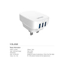 Betron USB Plug Charger Mains Charging Adapter Socket Fast 3 Ports 3.4A for Samsung Galaxy Phone iPhone Sony Xperia