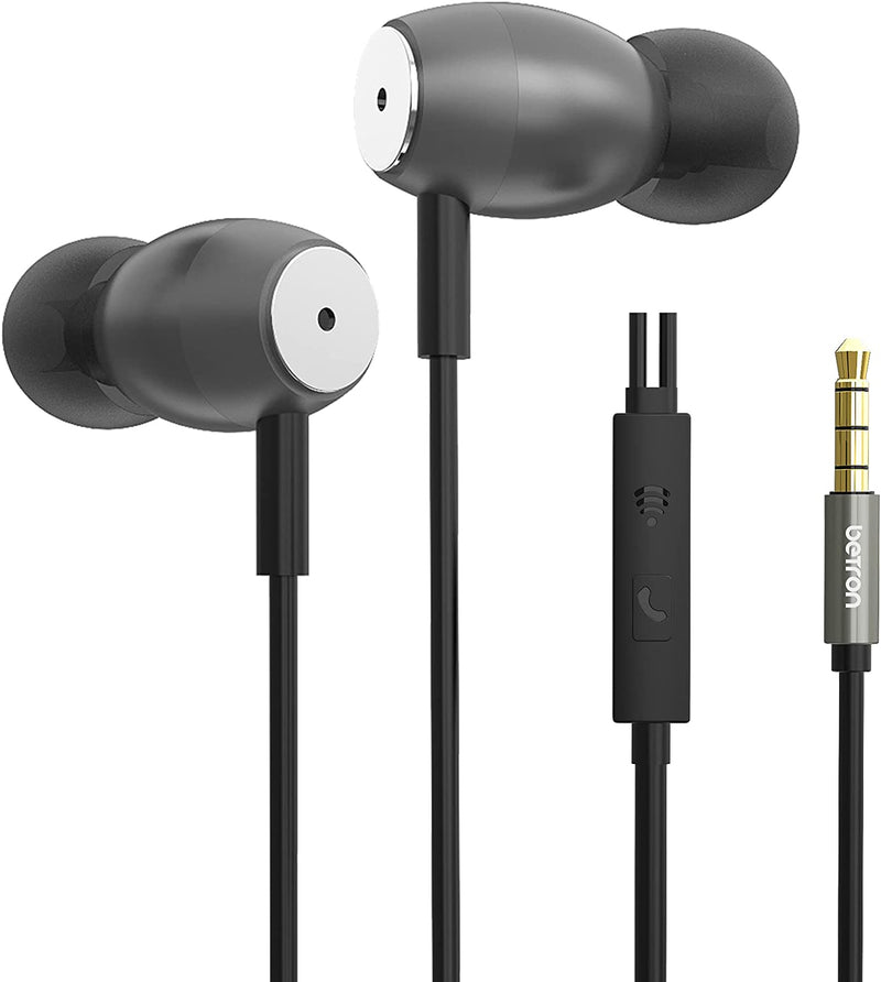 Betron MTD9U Earphones, In-Ear Headphones Earphones High Sensitivity Microphone Noise Isolating, Balanced Strong Bass for iPhone, iPad, Smartphone