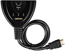 Betron 3 Way Pigtail HDMI Switch Gold Connectors Supports 4K 3D 1080P HD Plug Play Manual