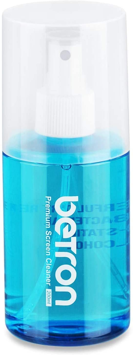 Betron Cleaner for LED and LCD TV Computer Monitor Laptop Smartphone Screens, Including Microfibre Clothes and Dust Brush, 200ml Cleaning Solution