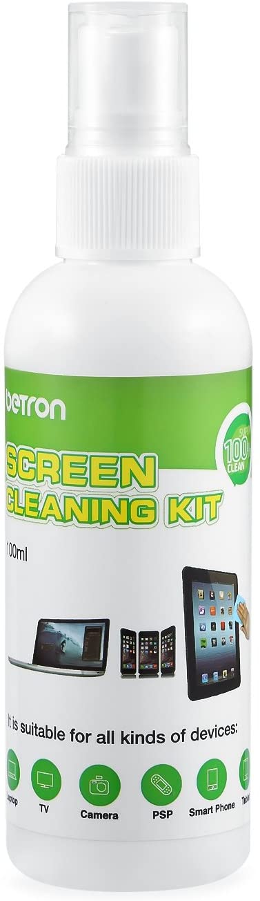 Betron Screen Cleaner 100ml Cleaning Brush and Fine Microfibre Towel for PC, LCD, LED, TFT, HD TV's