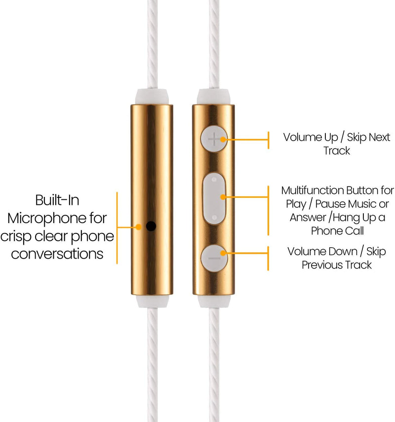 Betron ELR50 Earphones in Ear with Microphone Remote Control Including Carry Case 6 Silicon Ear Buds