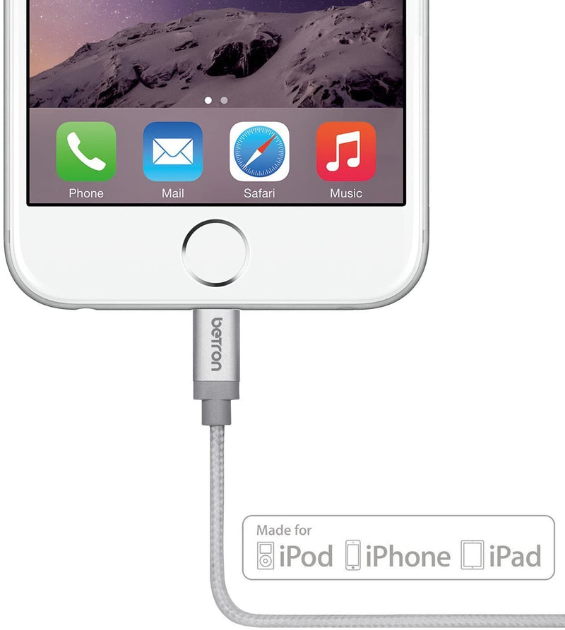 Betron Apple Certified Lightning Connector Durable Charger Cable iPhone iPad iPod iPad Mini 1Meters