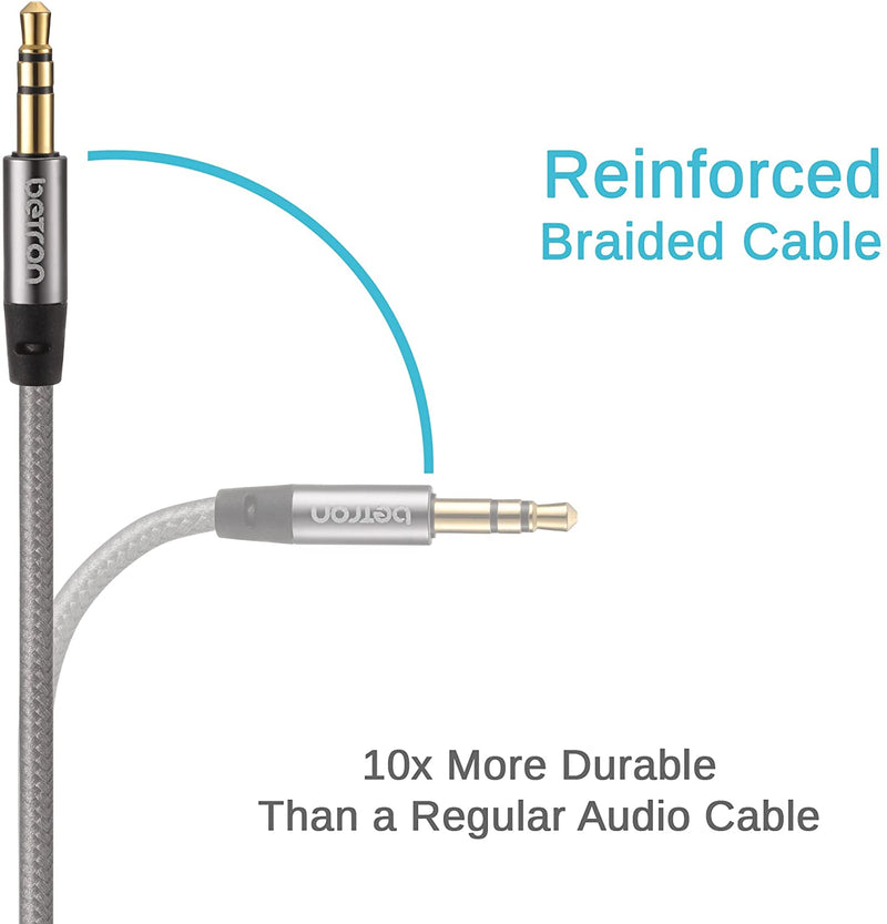 Betron Nylon Braided Premium 3.5mm Auxiliary Aux Cable Audio Jack Cord Line