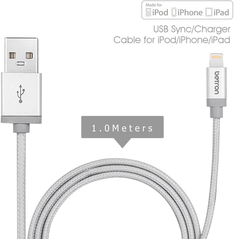 Betron Apple Certified Lightning Connector Durable Charger Cable iPhone iPad iPod iPad Mini 1Meters