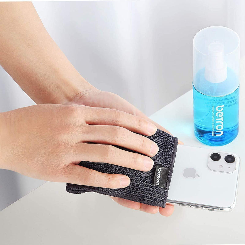 Betron Cleaner for LED and LCD TV Computer Monitor Laptop Smartphone Screens, Including Microfibre Clothes and Dust Brush, 200ml Cleaning Solution