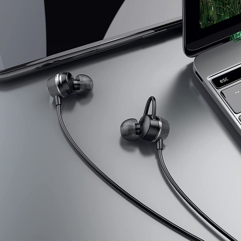 Betron BRY50U Earphones Headphones with Microphone Noise Isolating Strong Bass Wired 3.5mm Jack for Laptops Computers Tablets Smartphones