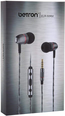 Betron ELR50 Earphones in Ear with Microphone Remote Control Including Carry Case 6 Silicon Ear Buds