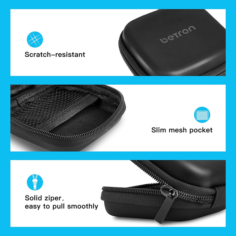 Betron Earphones Hard Carry Case, Storage Bag Compatible with Samsung, Sennheiser, SoundMagic, Panasonic, JVC, Apple, Sony, Skullcandy Earphones